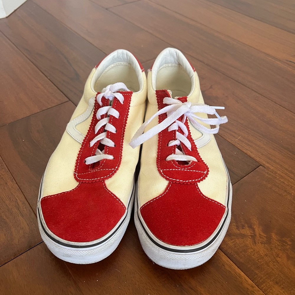 Red Vans lifestyle shoes